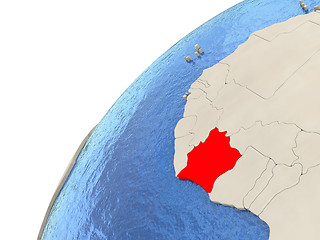 Image showing Ivory Coast on globe