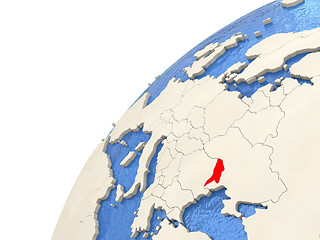 Image showing Moldova on globe