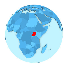 Image showing Uganda on globe isolated