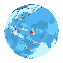 Image showing Azerbaijan on globe isolated