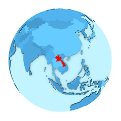 Image showing Laos on globe isolated