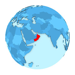 Image showing Oman on globe isolated