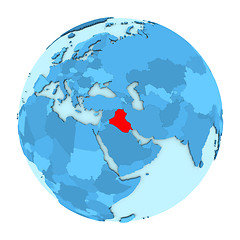 Image showing Iraq on globe isolated