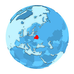 Image showing Belarus on globe isolated
