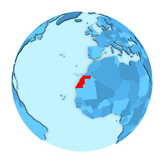 Image showing Western Sahara on globe isolated