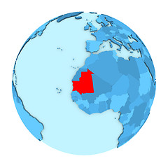 Image showing Mauritania on globe isolated
