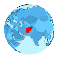 Image showing Afghanistan on globe isolated