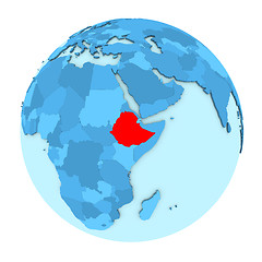 Image showing Ethiopia on globe isolated