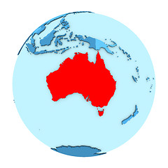 Image showing Australia on globe isolated