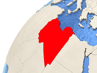 Image showing Libya on globe