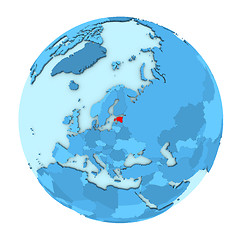 Image showing Estonia on globe isolated