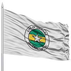 Image showing Honiara City Flag on Flagpole