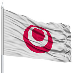 Image showing Isolated Okinawa Japan Prefecture Flag on Flagpole