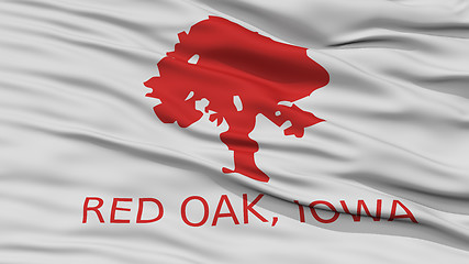 Image showing Closeup of Red Oak City Flag