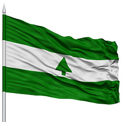 Image showing Greenbelt City Flag on Flagpole, USA