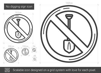 Image showing No digging sign line icon.