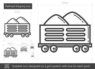 Image showing Railroad shipping line icon.