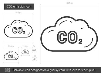 Image showing CO2 emission line icon.