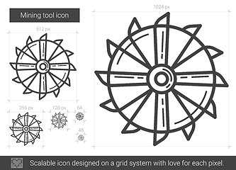 Image showing Mining tool line icon.