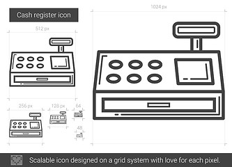 Image showing Cash register line icon.