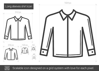 Image showing Long sleeves shirt line icon.