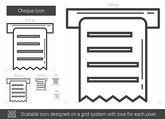 Image showing Cheque line icon.