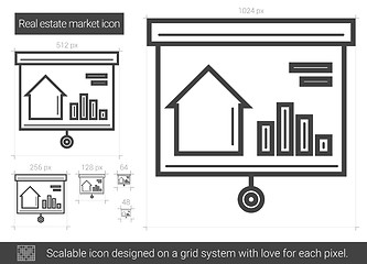 Image showing Real estate market line icon.