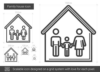 Image showing Family house line icon.