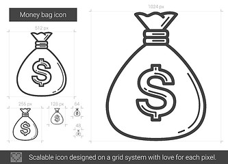 Image showing Money bag line icon.