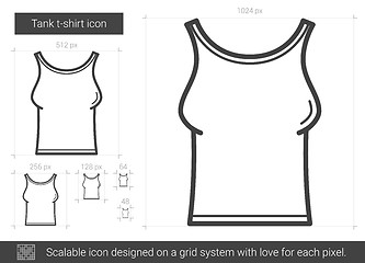 Image showing Tank t-shirt line icon.