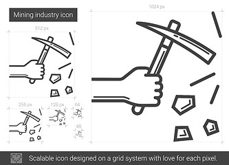 Image showing Mining industry line icon.