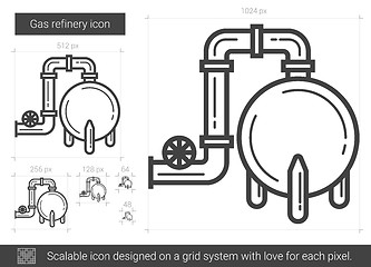 Image showing Gas refinery line icon.