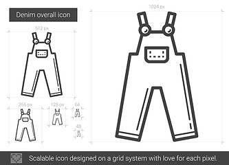 Image showing Denim overall line icon.