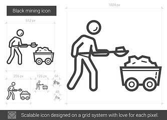 Image showing Black mining line icon.