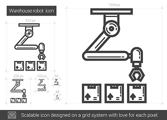 Image showing Warehouse robot line icon.