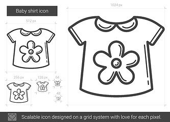 Image showing Baby shirt line icon.