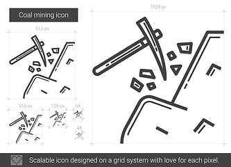 Image showing Coal mining line icon.