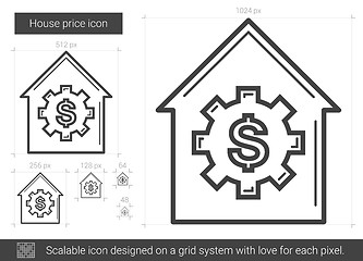 Image showing House price line icon.