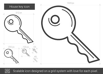 Image showing House key line icon.