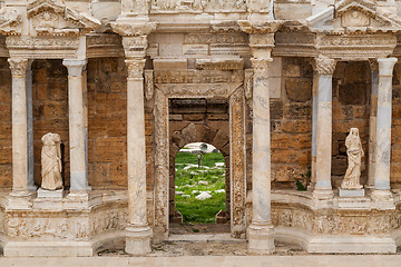 Image showing Ancient Greco-Roman Theater in ancient city Hierapolis near Pamukkale, Turkey