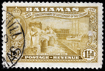 Image showing Old Bahamas Stamp