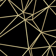 Image showing Golden lines triangle vector illustration on dark background