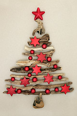 Image showing Abstract Driftwood Christmas Tree