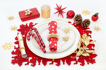 Image showing Christmas Table Setting 