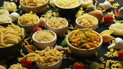 Image showing Bowls with variety of macaroni