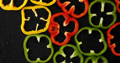 Image showing Colorful slices of pepper