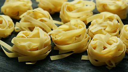 Image showing Rolls of uncooked spaghetti