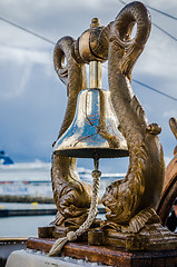 Image showing Ship\'s Bell  the old sailboat, close-up