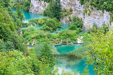 Image showing Beautiful waterfalls in Plitvice Lakes, Croatia