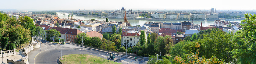 Image showing Panoramic view of Budapest with Parliament building